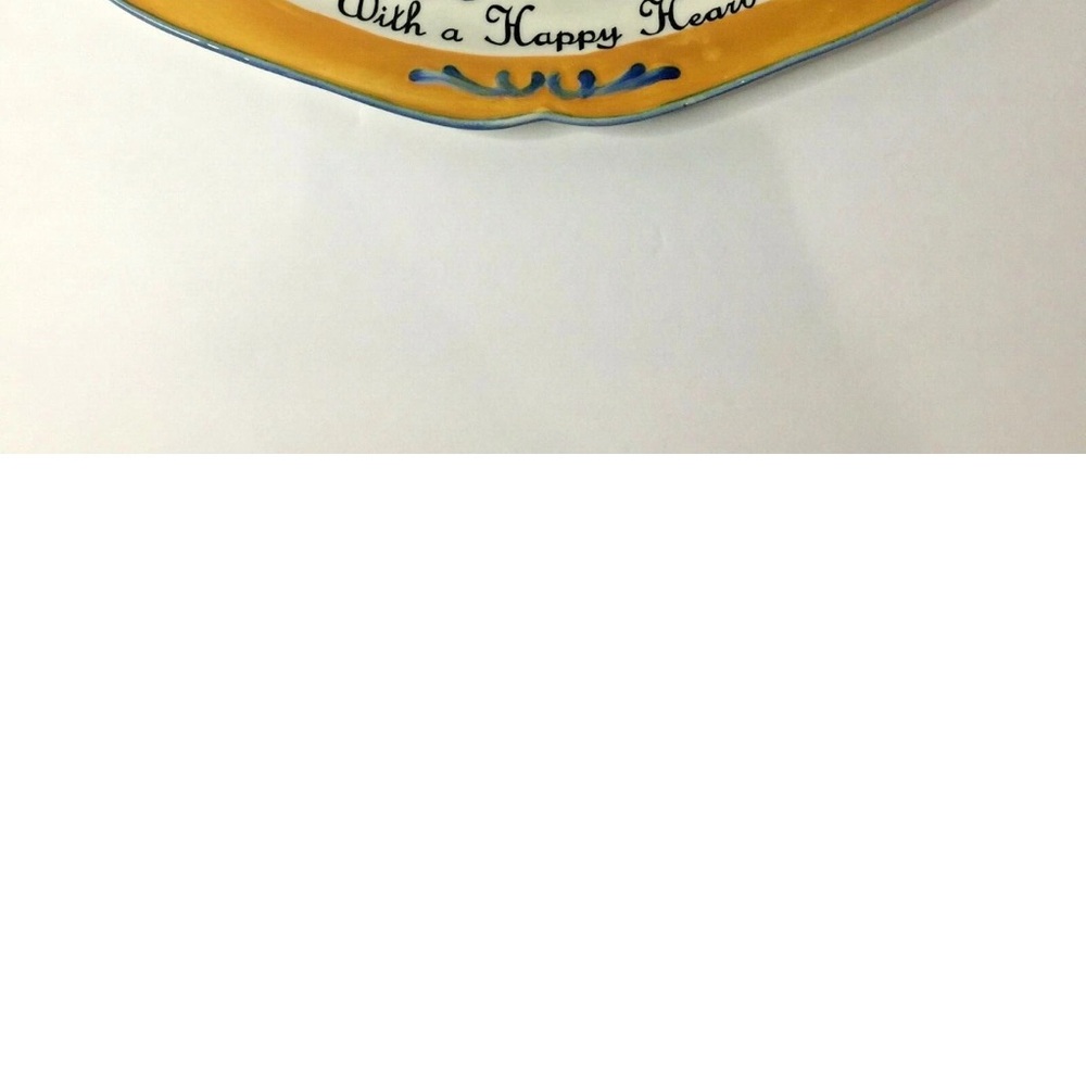 Fitz and Floyd Yellow and Blue Decorative Wall Plaque